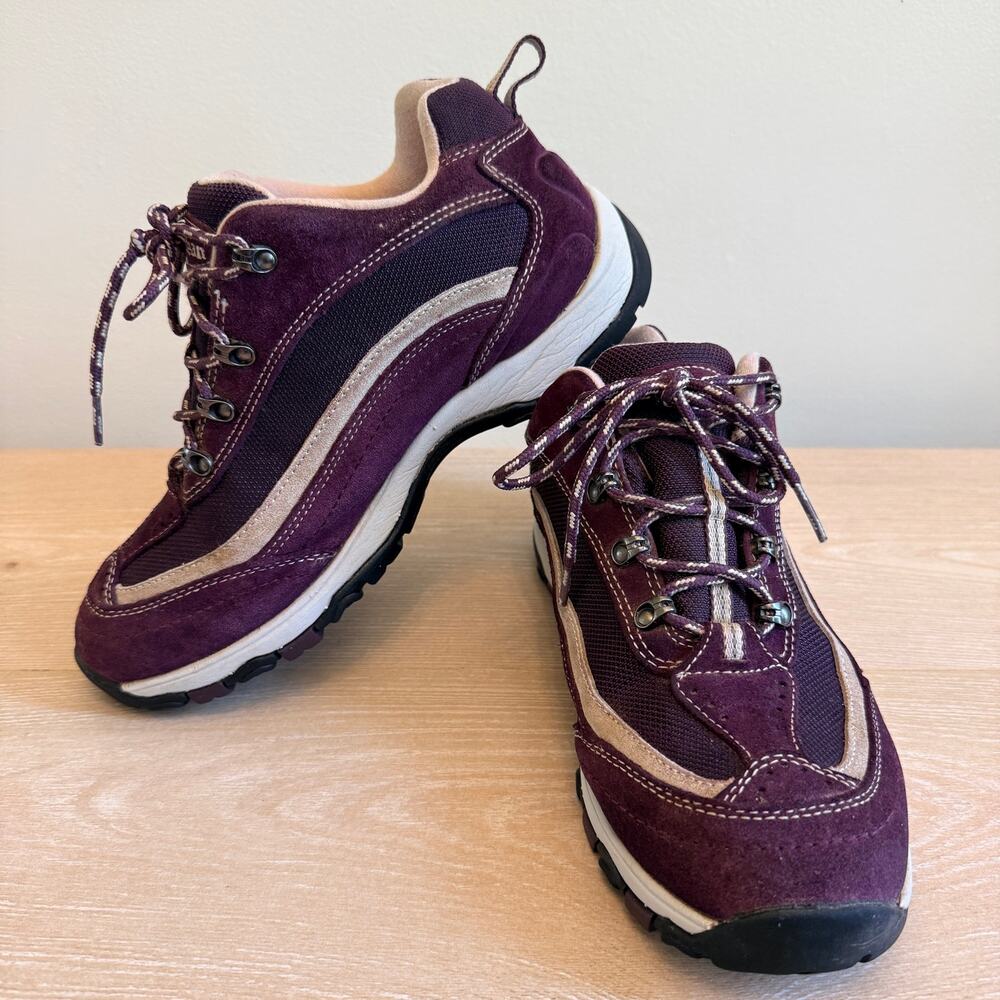 LL Bean Women 9.5 Purple Tek 2.5 Waterproof Trail Hiking Shoes Suede Sneakers